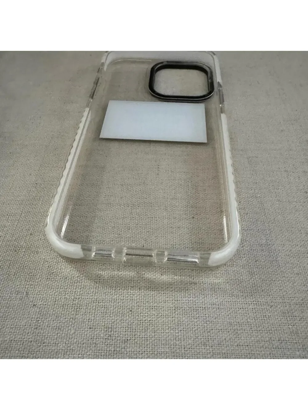 Blanc Space iPhone 14 Pro Max clear phone case with text